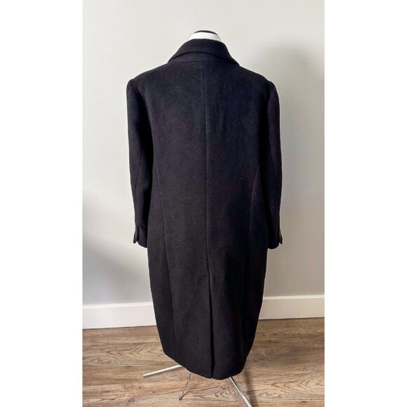 Avec Les Filles Wool Blend Double Breasted Maxi Peacoat in Black - Picture 8 of 14